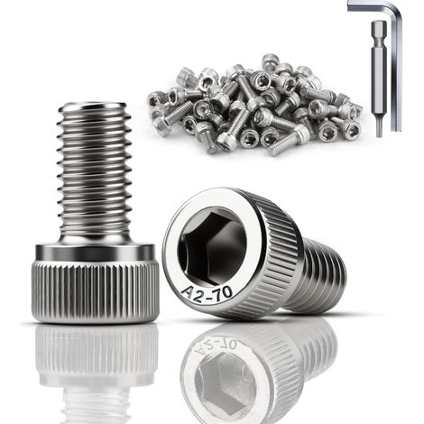 60 Pièces Vis Inox M5x12 mm Vis Tête Cylindrique DIN912 / ISO 4762 Boulon Inox Six Pans Creux pour Réparation Mécanique de Meubles (1/5)