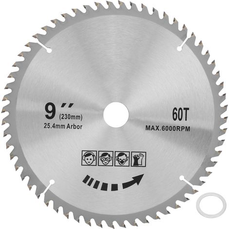 Lame de scie circulaire carbure pour bois 230mm 60 dents accessoire outillage (1/5)