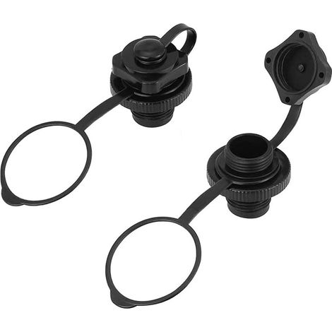 Couvercle de valve pour matelas gonflable, valve Boston, raccord de valve, bouchon d'air, accessoires pour kayak et bateau gonflable - noir - diamètre extérieur fileté 22 mm (1/5)