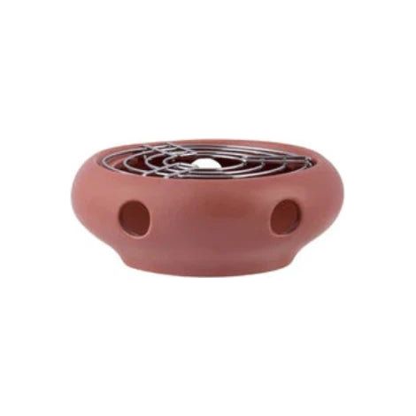 Réchaud pour théière en grès avec grille en acier inoxydable, fait main, Ø 15 cm - PANGIVO