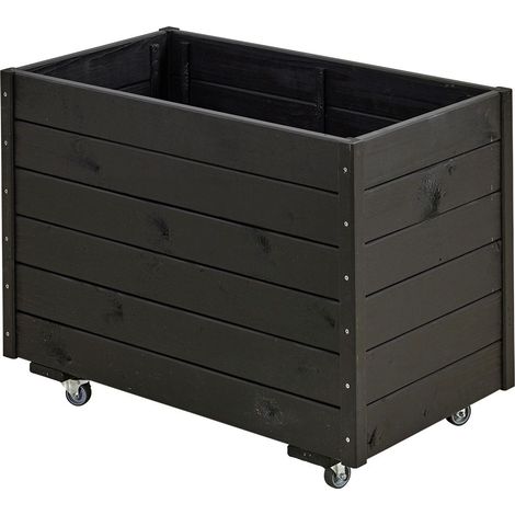 Plus Pflanzkasten mit Räder RAL 9005 Schwarz (1/2)