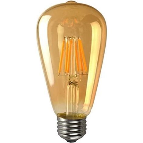 Lampadina LED vintage a filamento ST64 attacco E27 da 8w luce calda 2700K (1/4)