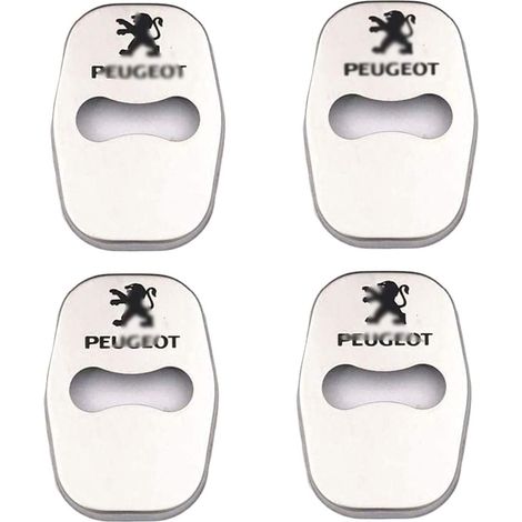 Cover De Serrure De Porte - Acier Inoxydable - Pour Peugeot 207 301 308 408 508 - 4 Pièces (1/5)