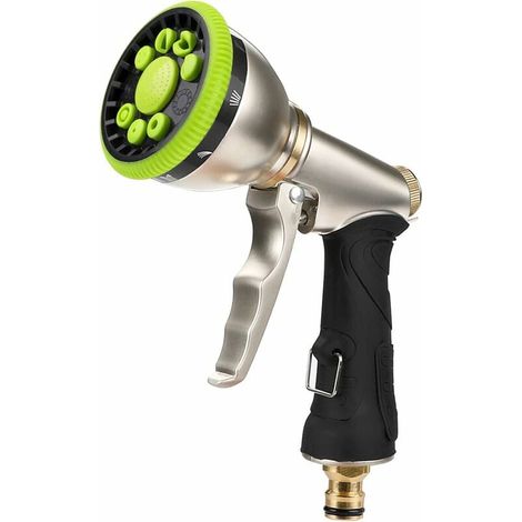 Pistola De Riego - Metal - 9 Modos Ajustables - Conector De Latón 1/2 Pulgada - Para Jardín, Coche Y Terraza - Unidad (1/5)
