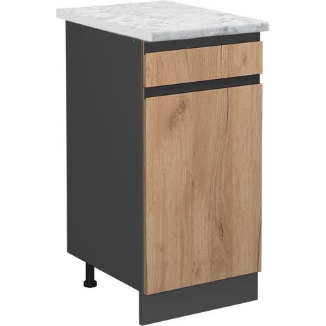 Mobiletto base per cucina R-Line, Quercia dorata, 40 cm PL Marmo, Vicco (1/4)