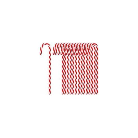 18 pendentifs en forme de canne à sucre (15 cm) pour sapin de Noël, décoration gourmande, ornement de Noël rouge et blanc (1/5)