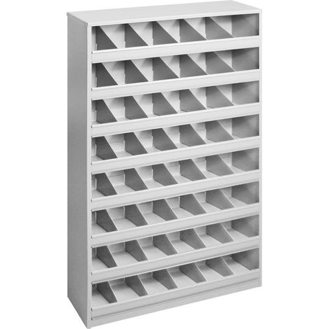 ADB Schüttenregal Metallregal Fächerregal 48 Fächer für Schrauben Bolzen RAL7035 (1/4)