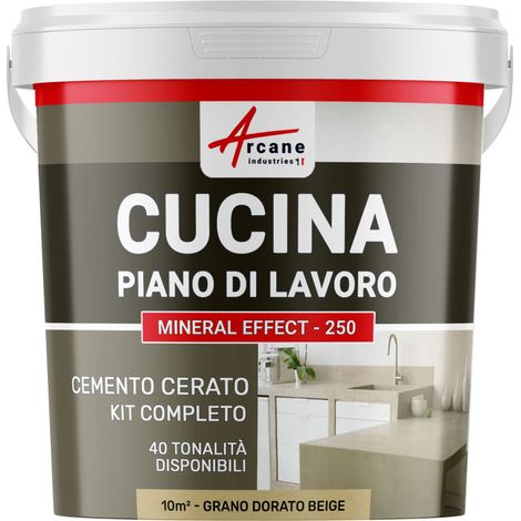 Microcemento cucina: per piano di lavoro e pavimento della cucina - 10 m² (in 2 strati) Grano Dorato Beige - ARCANE INDUSTRIES