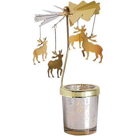 Bougeoirs Fawn rotatifs dorés pour bougies chauffe-plat piliers, centre de table, décoration pour la maison, les fêtes et les mariages.-M-Golden