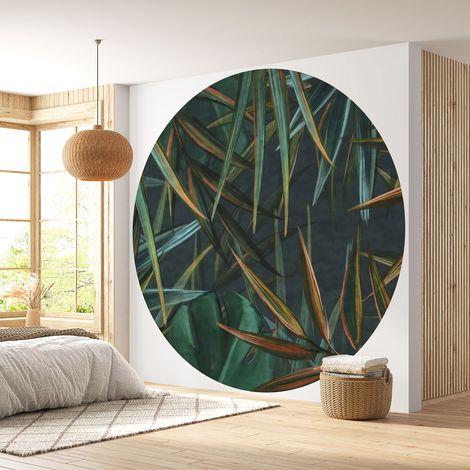 Papier peint rond / cercle - Motif botanique - Diamètre 50 cm (1/4)