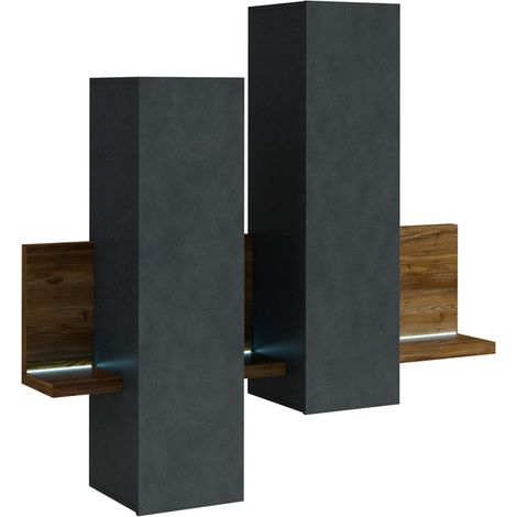Étagère et armoire murale 150 cm Ilyes Gris et Bois (1/5)