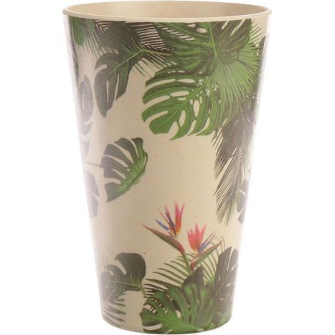 Un Verre 8 x 12 cm motif plantes tropicales vert