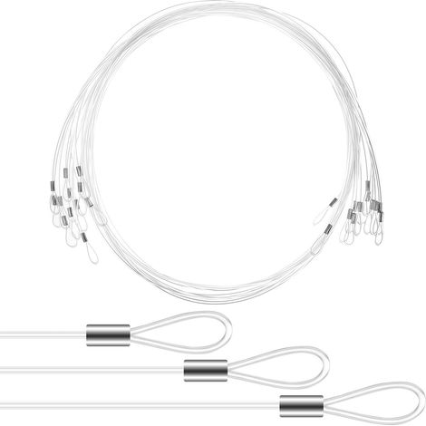 Cordon Suspendu Transparent En Nylon 12 Pièces 1.5M Avec Boucles Double Tête Pour Suspension Cadres Photos Décoration Murale Polyvalente (1/5)