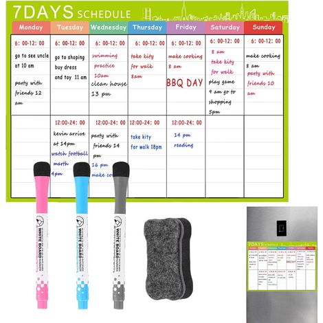 Organizador para fregadero y nevera, calendario magnético - Calendario magnético borrable en seco A3 para nevera con borrador y bolígrafo  41,9 x 30 cm, calendario flexible para nevera, supermercado y (1/5)