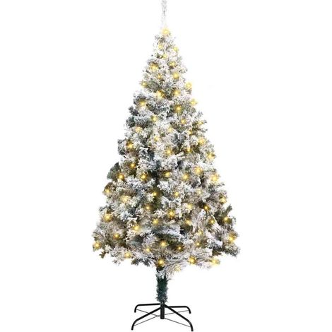 Sapin de Noël  Arbre de Noël artificiel Blanc 180 cm PVC, Acier et Plastique (1/5)