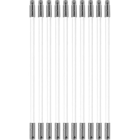 Kit de cepillo para limpieza de chimeneas con varillas de nailon flexibles de 4 m para conductos de chimenea, limpiador eléctrico o batidor manual, apto para chimeneas de metal y ladrillo, curvas de 4