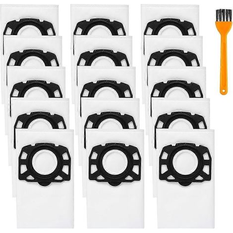 KFI 357 sacs pour aspirateur pour Karcher WD2 sacs, WD3, KWD1, KWD2, KWD3, MV3, WD3.200-WD3.800 M, aspirateur, lot de 15 (1/5)