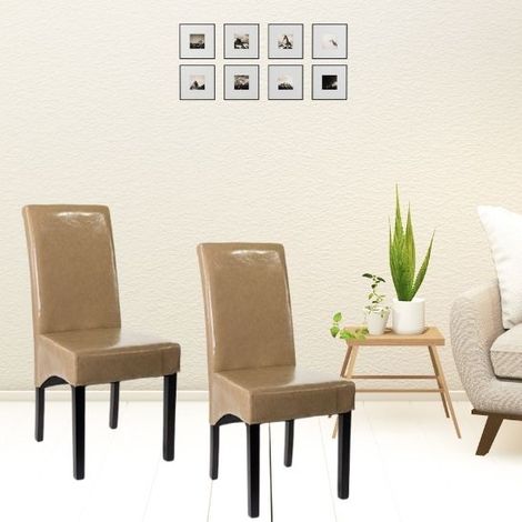 Sedie per sala da pranzo Ester beige in similpelle  2 sedie