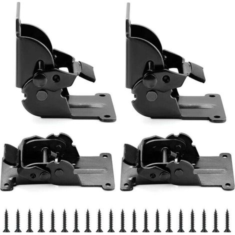 4pcs Supports Pliants Pour Pieds De Table, Supports Pliants À 180° Avec Vis, Charnières Pliables, Extension Autobloquante, Support D'étagère Pliable Pour Banc De Travail (180° Black Bronze) (1/4)