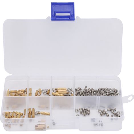 Kit De Vis Et Écrous En Laiton M2 - Entretoises Filetées Pour Fixation Mécanique - Boîte De Rangement Incluse - 180 Pièces (1/5)