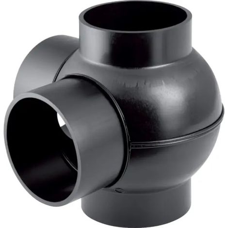 Geberit PE Té à bille 88,5° double, raccords décalés de 90°, DN 100 / 100, 367.335.16.1