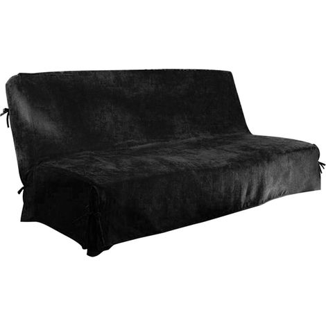Housse clic clac Matelassée 140x200 cm,Housse de canapé sans accoudoir Housse de canapé Convertible (Chocolat) (Noir) (1/5)