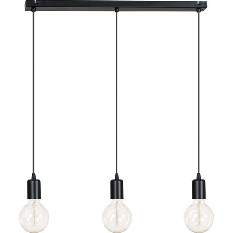Lampe suspendue moderne en cuivre chromé Edison 3 x 60 W (1/5)