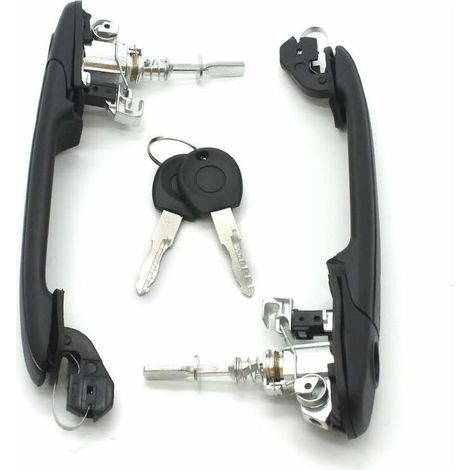 Außentürgriff mit Sicherheitsschloss – Kompatibel mit Galaxy, Seat Alhambra, VW Polo, Sharan – 1 Paar mit 2 Schlüsseln – 6N0837207 (1/5)