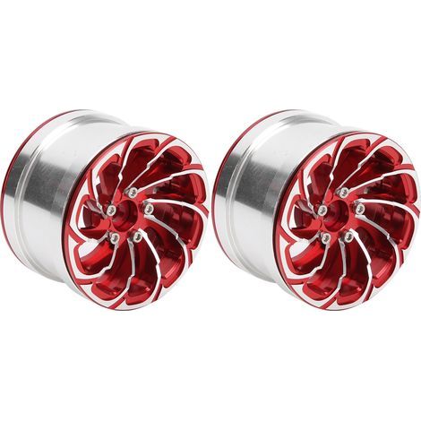 Jantes antiadhésives rouges pour voitures RC 1/10 en alliage d'aluminium à blocage (1/5)