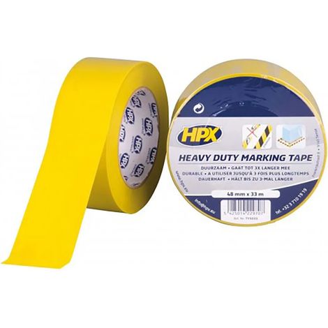 Nastro di segnalazione giallo per impieghi gravosi HPX 48 mm x 33 m, resistente e durevole.