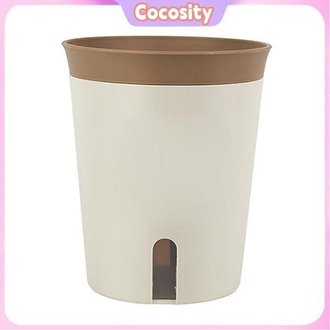 Cocosity Pot de fleur Pot à arrosage automatique taille S, café, jardinière empilable en plastique avec trous de piscine essence (1/5)