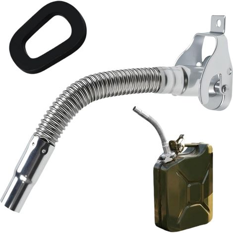Bec Verseur pour Bidon Métallique 30 cm – Tube Rallonge en Acier Inoxydable avec Joint Étanche – Compatible 5L 10L 20L – Pour Essence Diesel Eau – Pour Auto Poids Lourd Moto Bateau (1/5)