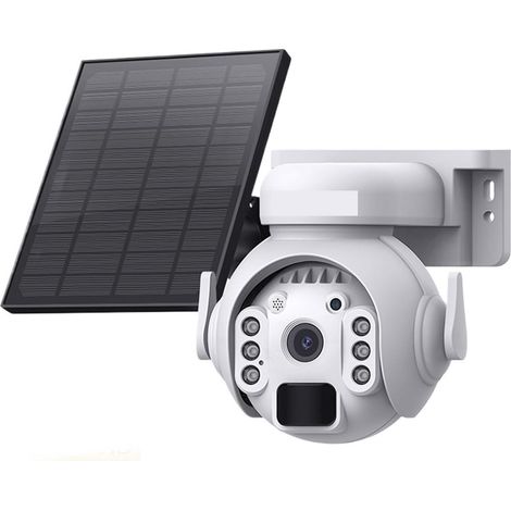 Caméra Solaire 5MP 4G SIM, Panneau de sécurité PTZ 5W, Vision Nocturne, détection Humaine PIR, Surveillance à Batterie Solaire(4G SIM Camera) (1/5)