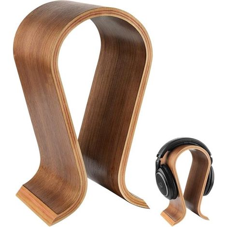 Supporto e rastrelliera ergonomici universali in legno di lusso per cuffie da gioco. (1/5)