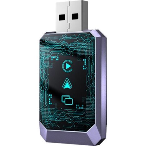CarPlay sans fil 3-en-1 pour systèmes Android : boîtier CarPlay intelligent, adaptateur USB, convertisseur CarPlay filaire vers sans fil Plug-and-Play (1/3)