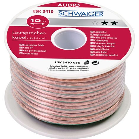 Schwaiger LSK3410 10 Meter 1,5mm Transparentes Lautsprecherkabel (1/2)