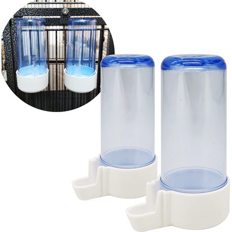 Lot de 2 Mangeoires Abreuvoir Plastique Pour Perroquet Lapin Cage Taille L 13 cm (1/5)