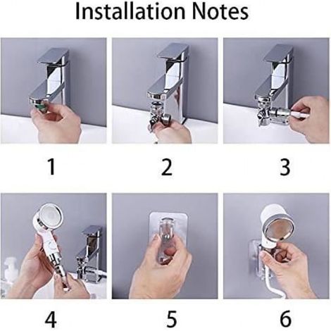 Ensemble de douche d'évier, douche multifonction, douchette à main, crépine de robinet pour nettoyer l'évier ou l'évier (1/4)
