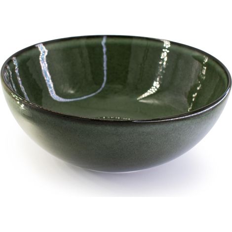 Saladier en porcelaine verte 23 cm Elegant Moss Duka