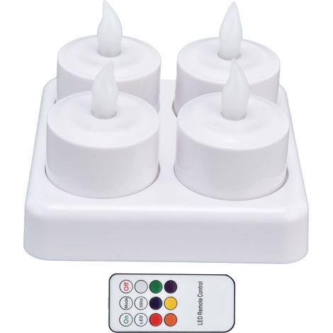 Wiederaufladbare, flackernde, flammenlose LED-Teelichter mit Fernbedienung und Ladestation für Partys (100–240 V, EU-Stecker) (1/5)