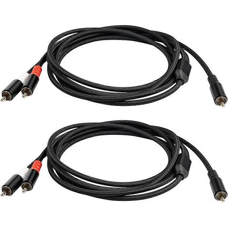 Deux câbles RCA en Y, un câble subwoofer en Y, un câble audio RCA vers deux câbles RCA, un câble audio amplificateur RCA vers deux câbles RCA, 3 mètres de long. (1/5)