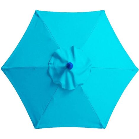 Telo di ricambio per ombrellone da tavolo, tavolo e ombrellone - 6 stecche - 3 m - Impermeabile - Resistente ai raggi UV - Blu pavone