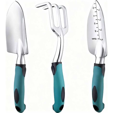 Outils De Jardinage - Ensemble De 3 Pièces En Alliage D'aluminium - Poignées Ergonomiques En Caoutchouc Antidérapant - Pour Jardin Privé Ou Partagé - Lot De 1