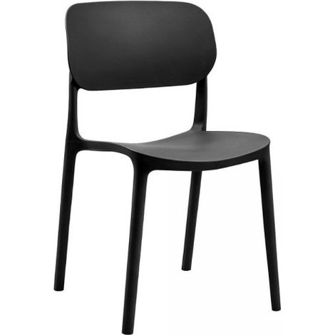 Set 4 Sedia in Polipropilene Loop Impilabili Grigio Scuro – Design Moderno e Leggero
