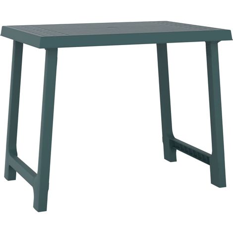 Table de camping vert 79x56x64 PP aspect de bois (1/5)