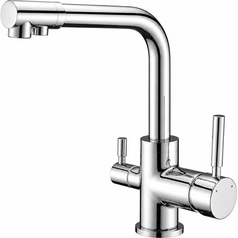 Robinet de cuisine à 3 voies, mitigeur pivotant à 360°, robinet d'évier pour eau potable (1/4)