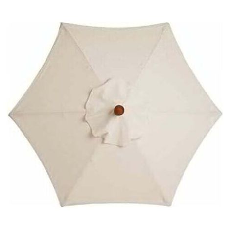 Housse de Rechange pour Parasol à 6 Baleines - 3 m - Imperméable - Anti-Ultraviolet - Blanc