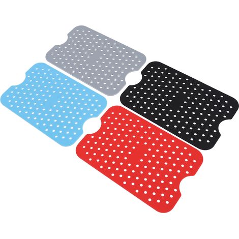 Lot de 4 tapis de cuisson réutilisables en silicone haute résistance à la chaleur pour friteuse, avec table de cuisson (1/5)