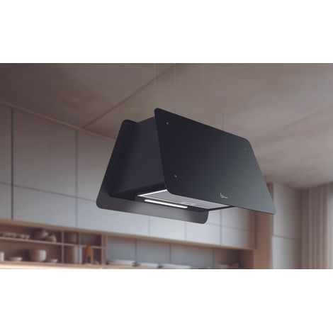 Hotte casquette 70 cm – Noir – 800 m3/h – 4 vitesses avec fonction intensive – Éclairage LED haute puissance – Filtres à charbon actif lavables – Baraldi