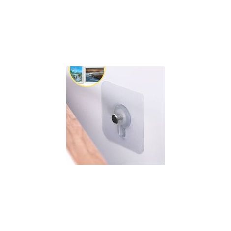 4-teiliges Set transparenter, extrem stabiler Handtuch-/Bademantelhalter mit Uhrrahmen, kein Bohren erforderlich, selbstklebend, ohne Schrauben oder Dübel, Super-Kleiderbügel-Set